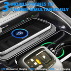 Wireless Car Charger for Nissan Rogue 2021-2023, New Upgrades Interior, 15W Fast Phone Charging Pad with 27W USB & Type-C Port for Any Qi Smartphone