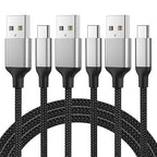 2FT USB C Charger Cable 3A, 3Pack USB A to Type C Charge Cord Fast Charging for Car, 2 Foot Android Braided USB-C Cable for iPhone 17 16 15 Pro Max Plus, iPad Pro, Galaxy S24 S23 S22,Note 20,Moto G,LG