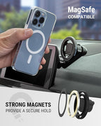 Scosche SMS1ODVR-1 MagicMount 5-in-1 MagSafe Phone Mount for Car Vent, Dashboard and Back of Display for Floating Screens, Hands Free Magnetic Cell Phone Holder Compatible with iPhone 16 15 14 13 12