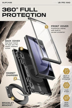 SUPCASE for Z Fold 6 Case with S Pen Holder [UB Pro Mag] [Compatible with MagSafe] [Military Grade Protection] [Built-in Screen Protector & Magnetic Ring Holder] Rugged Phone Case (Black)