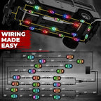 20 Pods Five Sided RGB Rock Lights for Trucks Jeep UTV SUV ATV Golf Cart, Multi Chasing Color App/Remote Control Led Rock Lights with Music Mode, Waterproof Exterior Underglow Kits for Cars(Patented)