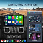 8-Core 4+64GB Android Car Stereo for Jeep Wrangler JK/Unlimited (2007-2018), Dodge Ram Grand Cherokee,Wireless CarPlay/Android Auto GPS BT WiFi Rear Camera 10.1" QLED