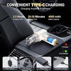 KMM Handheld Car Vacuum Cleaner, 9000PA Vacuum Cleaner & Air Duster, 120W High Power Vacuum Portable Cordless, Hand Held Vacuum Rechargeable with Multi-Nozzles & LED Light for Home, Car, Office
