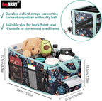 HEYSKAY Car Organizer with Tissue Box, Coffee Cup Drink Holder, Toy Books Storage for Car (Grey)