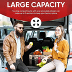 FORTEM Car Trunk Organizer - Collapsible Multi Compartment SUV Trunk Organizer, Non Slip Bottom, Adjustable Securing Straps, Soft Cover 50L (Desert, Standard)