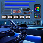 WEBUPAR Acrylic Interior Car Lights - 6 in 1 LED Strip Lights with APP Control, 175 inches 593 LEDs Fiber Optic Lights, RGB Neon Car Ambient Lighting Kit