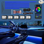 RGB Acrylic Ambient Lighting Car Lights, LED Strip Lights with APP Control, 593 LEDs Interior Car Lights, 6 in 1 Neon Car Ambient Neon Light Kits