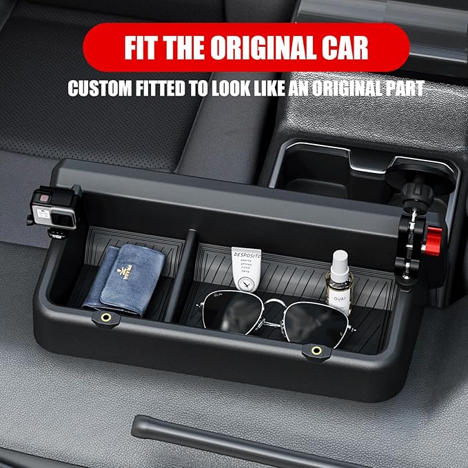 Dashboard Behind Screen (14-Inch) Storage Box for 2026 2025 2024 Toyota Tacoma & 2025 2026 4Runner Accessories, Center Console Organizer Tray with Anti-Slid Silicone Pad (14 Inch Screen only)