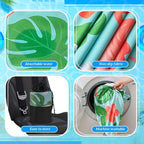 Hahafelt 2 Pack Car Seat Towel Covers with Storage Bag, 63 x 32 Inch Universal Non Slip Waterproof Sweat Protector for Car Truck, Gym Swimming Running, Machine Washable (Green Leaf Flamingo)