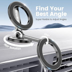 Pikabo Magnetic Phone Holder for Car Dashboard Phone Mount Holder Compatible with iPhone 17 Pro Max 16 15 14 13 12 MagSafe Accessories. (Glitter Black)