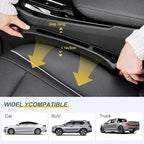 Car seat Gap Filler 2-Piece Multi-Functional Storage Belt with PU Material, seat Side Gap Filler to Prevent Items from Falling, Universal for Cars, SUV, Trucks (Black)