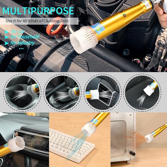 GOCCIDA High Pressure Car Cleaning Gun,Car Air Blow Gun,Tornado Dry Cleaning Gun Quickly Removes Surface Dirt and Dust, Air Gun Works with Air Compressor