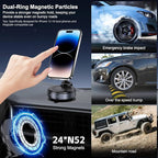 Jikasho Vacuum Magnetic Car Phone Holder for Magsafe, Hands-Free 360° Adjustable Suction Cup Phone Mount for Car/Gym/Mirror/Smooth Surface, Compatible with iPhone & Android (Black)