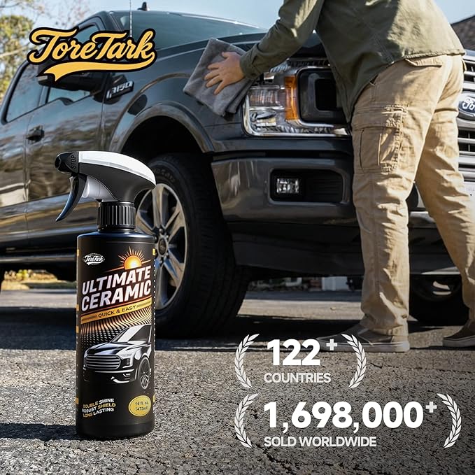 Real Ceramic Coating for Cars Polish (64 Fl Oz), Unmatched Shine Car Wax Coating Spray, No Pungent Smell, Quick Detailer Spray Wax, Lasts 50+ Washes Car Paint Sealant