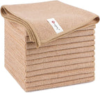 Orighty Microfiber Cleaning Cloth, 12 Pack Microfiber Towels for Cars, Highly Absorbent Car Cleaning Supplies, Lint Free Cloths Clean Rags for Car Care, House, Kitchen, 12x12 inch, Brown