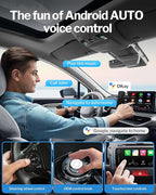 Wireless Android Auto Adapter for Factory Wired Android Auto Car, Converts Wired to Wireless, Compatible with Android 11+ & Cars from 2017, Black