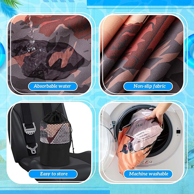 Hahafelt 2 Pack Car Seat Towel Covers with Storage Bag, 63 x 32 Inch Universal Non Slip Waterproof Sweat Protector for Car Truck, Gym Swimming Running, Machine Washable (Mount Desert Island)