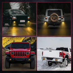 Amber Flush Mount LED Pods, OFFROADTOWN 2pcs 5'' 78W LED Driving Work Lights Spot Flood Combo Fog Light Yellow Lights for Truck Offroad UTV ATV SUV 4x4 Car