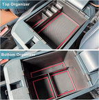 CDEFG for 2022-2026 Maverick Center Console Organizer Tray 2022 2023 2024 2025 2026 Ford Maverick Armrest Trays Storage Box Coin Container 2022-2026 Maverick Truck Accessories, 2-Pack(Red Trim)