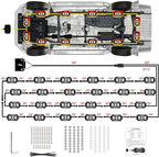 24 Pods Pure White Rock Lights with 2 Pack Connectors Extension Wires,Waterproof Rock Lights Compatible with Trucks Jeep UTV SUV ATV Boat Golf Cart, Mess Free Two-Path Wiring Underglow Kits(Patented)