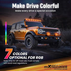 maXpeedingrods 3.5 Inch LED Off Road Lights 160W 19200LM, Auxiliary Fog Light Spot, 7 RGB Colors for Ambient, 270°Side Shooter Wide Range, Light Bar for Jeep SUV Pickup ATV with Black Covers