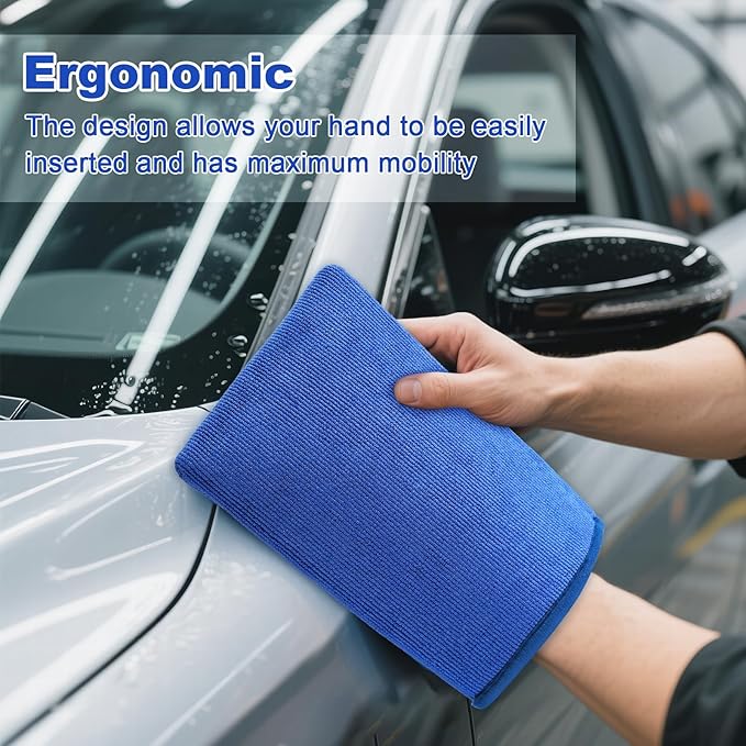 Clay Mitt Auto Detailing 2 Pack, Fine Grade Microfiber Car Clay Bar Mitt, DIY Detail Tool & Kit Car Detailing Alternative (Blue)