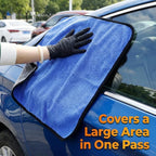 4 Pack Microfiber Towels for Cars, 15.7 x 15.7 inch Thick Plush Cleaning Cloth, Highly Absorbent Professional Grade Drying Towel Set for Car Detailing Household Cleaning, 800GSM(Blue/Grey)