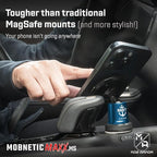 Mob Armor MobNetic Maxx MS - Customized MagSafe Compatible Magnetic Phone Holder for Car, Personalized Phone Mount Made w/Heavy Duty Aluminum Metal, Works w/iPhones & Androids - Blue