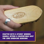 Weaver Livestock Barn Brush, Wooden Grooming Brush for Goat, Sheep, Pigs, Cattle, Stiff Bristles for Dirt Removal, Show Animal Grooming Tools