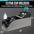 Moblorg Center Console for Minivans, SUVs, Middle Van Console, Extra Cup Holders, Large Storage, Made in USA (Gray)