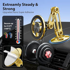 Ultra Magnetic Long-Arm Phone Holder Stand, Fits for MagSafe Car Mount Bracket【Windshield+Vent+Dash】, 360° Rotation Adjustable Strong Magnets Car Mount Desk Office Phone Cradle Holder, Gold