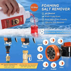 5-in-1 Salt Remover Wash Kit, pH Neutral Boat Cleaner for Boats, Cars& Boating Accessories, Marine Engines & Outboard Motor Flush, Includes Foam Sprayer, XL Towel, Wash Mitt & Scuff Erasers