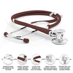 ASA TECHMED Nurse Essentials for Work Starter Kit, Stethoscope, Blood Pressure Monitor, Otoscope, Tuning Forks and More. 18 Pcs Doctor Kit, Nurse Gift (Burgundy)