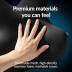 Everlasting Comfort Lumbar Support Pillow for Office Chair - Memory Foam Back Cushion for Car Seat - Promotes Better Posture, Back Pain Relief - Ideal Gaming and Desk Chairs Work and Home Essentials