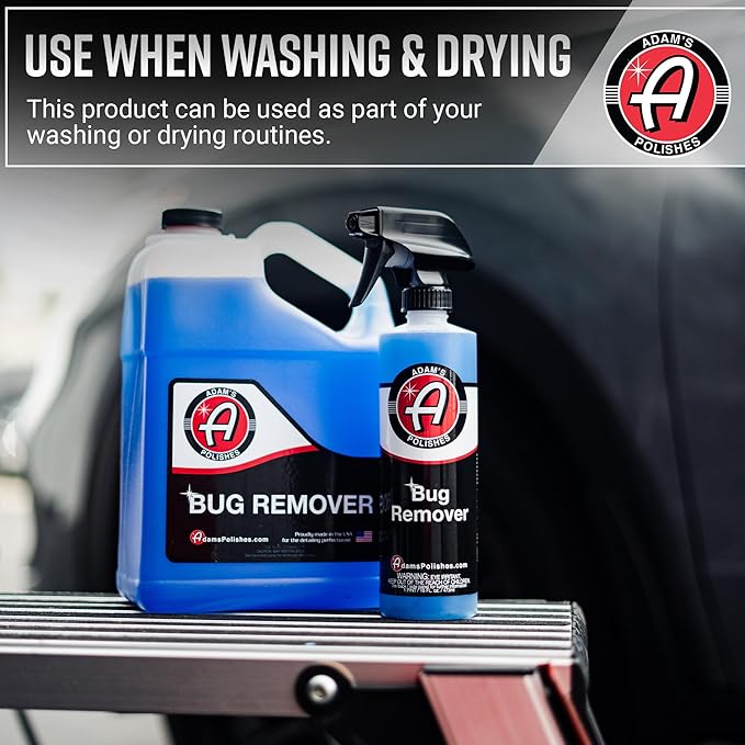 Adam's Polishes Car Bug Remover Combo - Powerful Bug Remover For Car Detailing | All Purpose Spray Removes Bug & Tar From Plastic, Rubber, Metal, Chrome, Glass, RV, Boat, Motorcycle