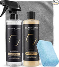 Blackline Leather Cleaner and Conditioner Care Kit with Microfiber Towel and Applicator Pad, Gentle APC and Leather Rehydrate, 2 16 Fl Oz Bottles for Leather Car Interiors