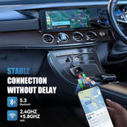 Wireless CarPlay Adapter for iPhone, Convert Wired to Wireless CarPlay, Plug & Play for OEM Systems 2015+, Instant Connection & Siri Control (iOS 10+ Android 11 Compatible) (1.57 in)