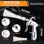 Premium Tornado Air Blow Gun with Nozzle Car Interior cleaning Quickly Blasts Dirt and Dust Dryer Vent Cleaner Wash Kit Hose Car Detailing Supplies Turbo Tool Works with Air Compressor P 6-9.2 Bar