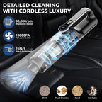 Handheld Vacuum Cordless Vacuum Cleaner with LED Light, 18000Pa Brushless Suction & Air Blower (2-in-1), 7800mAH Battery, Steel+HEPA Filter, Car Vacuum, Dust Buster for Interior, Home & Pet Hair