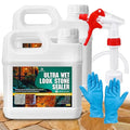 Wet Look Stone Sealer - 0.5 Gallon Concrete Sealer & Paver Sealer with High Gloss Finish, Stain Proof, Water Resistant & Long-Lasting Durable Protection for Driveways, Slate, Sandstone, Travertine