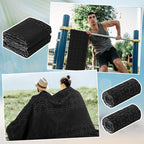 Hahafelt 2 Pack Car Seat Towel Covers Athletic Running Towel Performance Microfiber Post Workout Sweat Washable Cover Non Slip for Seat Outdoor Sport (Midnight)