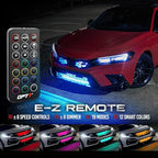 OPT7 Aura 4PCS RGB LED Grille Lights with Remote Control, 12 inches Waterproof LED Strip Lights, Multicolor, Dimmer, Fade, Cycle, Strobe, Peel'n'Stick Front Grill Valence, Car Truck SUV Decorations
