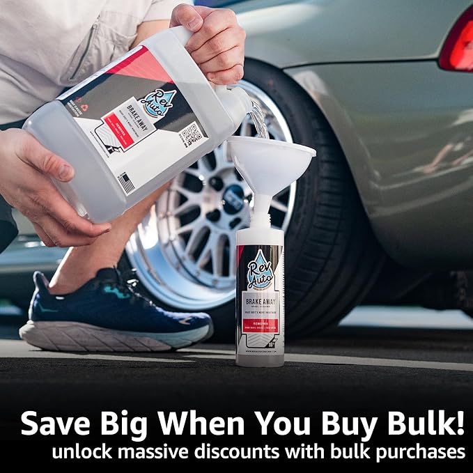 Rev Auto Wheel and Tire Cleaner (1 Gal) - Professional Car Wheel Cleaner That Removes Brake Dust and Tire Browning | Car Tire Cleaner and Rim Cleaner For Car That is Best Used With Wheel Cleaner Brush