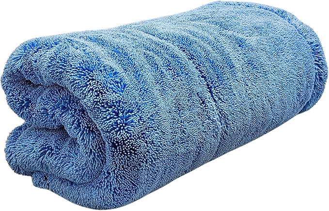 The Goat V2 - Heavy Duty Absorbent Microfiber Drying Towel, 70/30 Premium Korean Quality, for Cars Detailing, Trucks, SUV's, 27.5x27.5 inches, Twist Loop, 2300 GSM, Blue