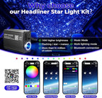 2 in 1 Twinkle & Meteor Starlight Headliner Kit with 200 Shooting Stars, Twinkle Star Lights for Car Decor 750pcs*0.03in*9.8ft/3m, Fiber Optic Star Ceiling Lights for Car Roof Home Ceiling