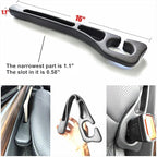 2 Pack No Drop Car Seat Gap Filler Guard, Stopper/Catcher to Fill The Gap Between Seat and Console Black Car Crevice Inbetween Blocker Plug Space Pad YMT-A03