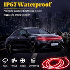 DIBMS 71-inch High-Brightness Car Hood Gap LED Light Strip - Daytime Running Lights Universal Auto Exterior Decor Accessories (Red)