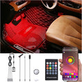 Car Ambient Lighting Kit 64 Colors Multicoloured Music Footwell Lighting RF Remote + APP Control Car DIY Decorative Atmosphere Lighting DC 12V 1W