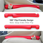 Givifive Car Seat Gap Filler Set of 2, 3IN1 Seat Side Gap Filler Plug with Storage Slot & Hook Function, Soft Foam Universal Fit Car SUV Truck Fill Gap Between Seats Console Organizer（Standard Red）