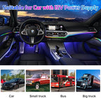 Acrylic Interior Car LED Strip Light RGB Dreamcolor 10 in1 with Wireless APP, 175 inches 593 LED 16 Million Color Fiber Optic Automotive Ambient Light Kits Music Sync Sound Activated Car Neon Lights